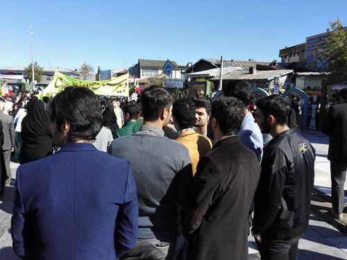 بسیج دانشگاه مهرآستان در راهپیمایی 13 آبان 1395